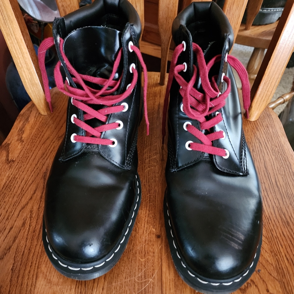 🔥RARE Dr Martens Men's 939 6-eye White Stitch Padded Collar Gently Used Sz 13